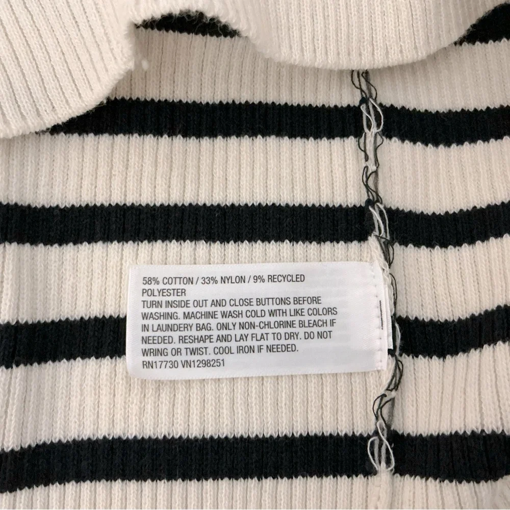 A New Day Cream and Black Rib Striped Cardigan Size M - Picture 6 of 6